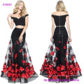 Hot Sale Two-Piece Mermaid Evening Dress with an Appliqued Flower Skirt and off The Shoulder Bodice